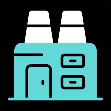 Fabrika Simgesi, Web Tasarımı Düğmesi, Vektör İllüstrasyonu