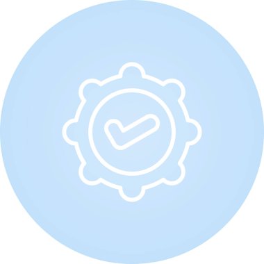 Rozet Denetimi simgesi, vektör çizimi basit tasarım