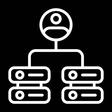 Sunucu simgesi, vektör illüstrasyonu basit tasarım