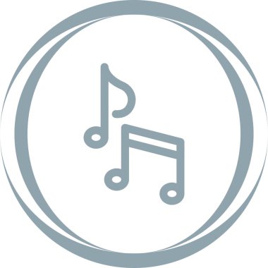müzik notaları simgesi, web basit illüstrasyonu