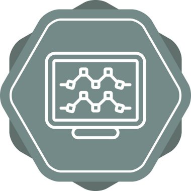 Masaüstü bilgisayar simgesi, vektör illüstrasyonu basit tasarım