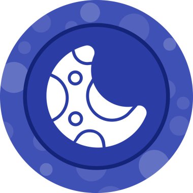 Beyaz arkaplanda ay vektör simgesi, gece simgesi 