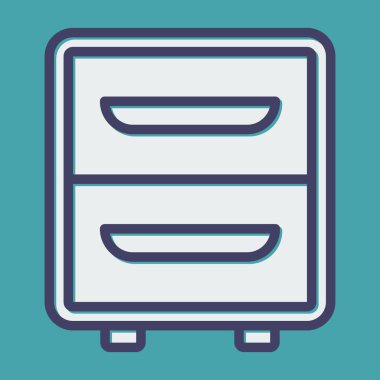  Dosya Kabine simgesi, vektör illüstrasyonu