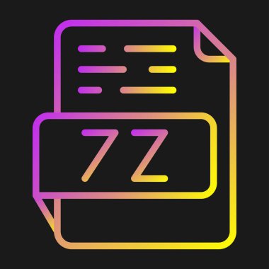 7Z dosya biçimi simgesi web basit illüstrasyon