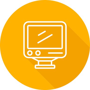 Masaüstü bilgisayar simgesi, vektör illüstrasyonu basit tasarım