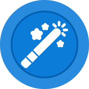 Sihirli değnek simgesi, basit vektör çizimi