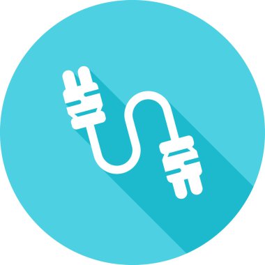 Beyaz Arkaplanda Kablo Bağlantıları Simgesi İzole Edildi 