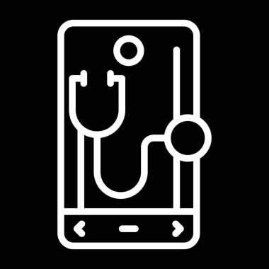 Phonendoscope web simgesinin vektör illüstrasyonu