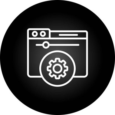 Sunucu Kontrol Paneli ikon vektör illüstrasyonu 