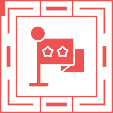 Yıldız simgesiyle Bayrağın vektör illüstrasyonu