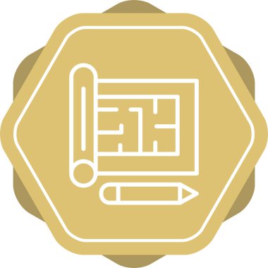 Blueprint web simgesi, basit illüstrasyon