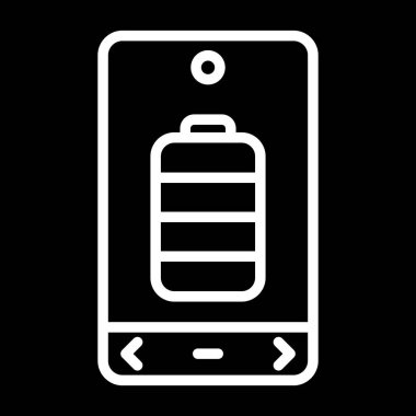 Telefon ekranının pil simgesi, vektör illüstrasyonu basit tasarım