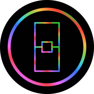 Dikdörtgen simgesi, beyaz arkaplanda renkli illüstrasyon 