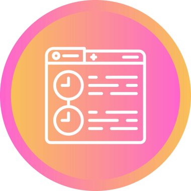 Zaman çizelgesi web simgesi, vektör illüstrasyonu 