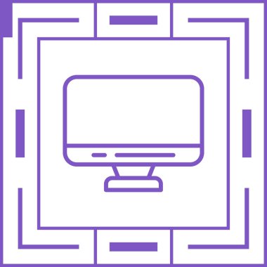 masaüstü monitörü web simgesi, vektör illüstrasyonu