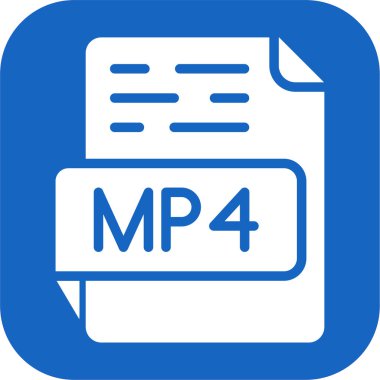 MP4 dosya web simgesi, basit vektör illüstrasyonu