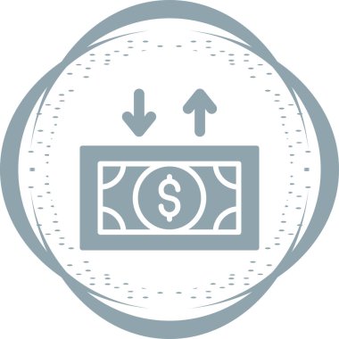 Para, Para Basit İnce Simge Vektör İllüstrasyonu