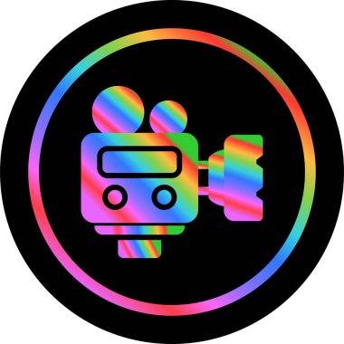 Film kamerası simgesinin vektör illüstrasyonu 