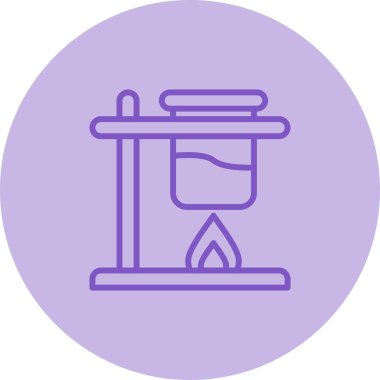 Bunsen Burner simgesi, vektör illüstrasyonu