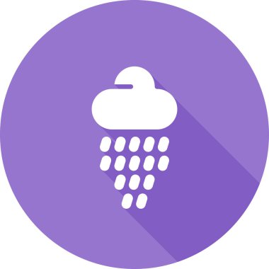 Yağmurlu hava çizgisi ikon vektör çizimi 