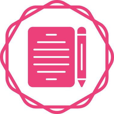 Kalem ve kağıt ağ simgesi, vektör illüstrasyonu 