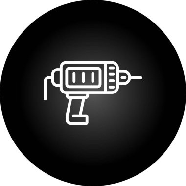 Elektrikli matkap ikonu. Web basit illüstrasyonu.