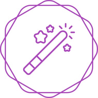 Sihirli değnek simgesi, basit vektör çizimi