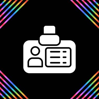 kimlik kartı simgesinin vektör illüstrasyonu