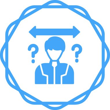 Belirsizlik konsepti simgesi, vektör illüstrasyonu basit tasarım