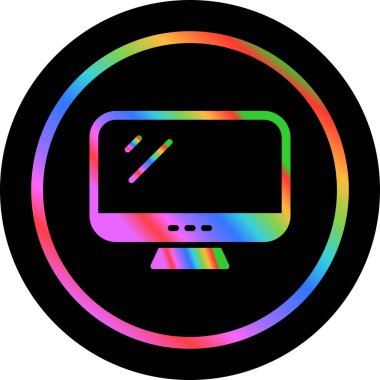 masaüstü monitörü web simgesi, vektör illüstrasyonu