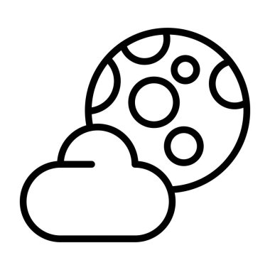 Beyaz arkaplanda ay vektör simgesi, gece simgesi 