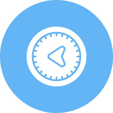 Batı yönü web illüstrasyonlu pusula simgesi