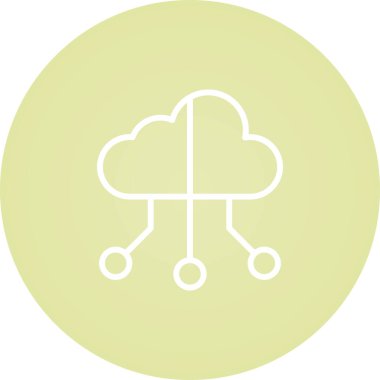 Melez Bulut Web simgesi basit illüstrasyon