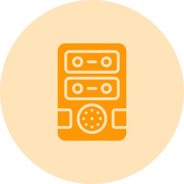 Masaüstü bilgisayar simgesi, vektör illüstrasyonu basit tasarım