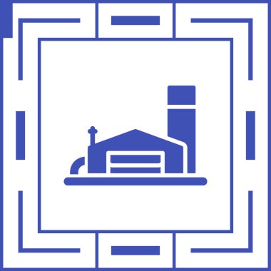 Fabrika Simgesi, Web Tasarımı Düğmesi, Vektör İllüstrasyonu