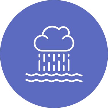 Yağmurlu bulut. Web simgesi basit illüstrasyon