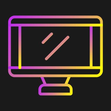 masaüstü monitörü web simgesi, vektör illüstrasyonu