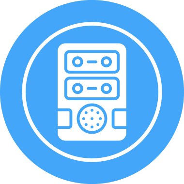 Masaüstü bilgisayar simgesi, vektör illüstrasyonu basit tasarım