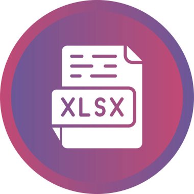 XLSX file icon design, vector illustration