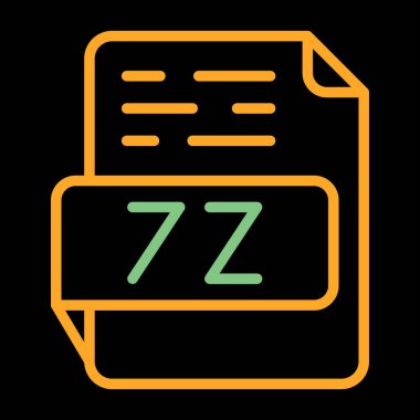 7Z dosya biçimi simgesi web basit illüstrasyon