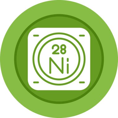 Periyodik tablonun nikel kimyasal elementinin web illüstrasyonu