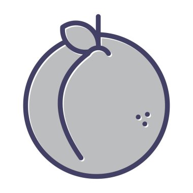 şeftali simgesi web basit illüstrasyon