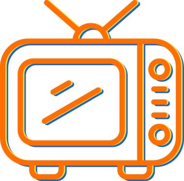 Televizyon. Web simgesi basit illüstrasyon 