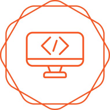 Kodlama simgesinin vektör illüstrasyonu 