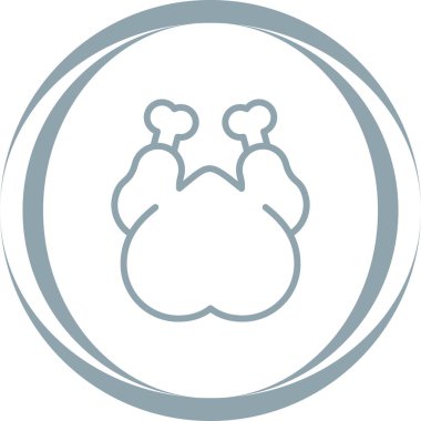 Tavuk simgesinin vektör illüstrasyonu 