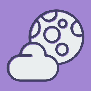 Beyaz arkaplanda ay vektör simgesi, gece simgesi 