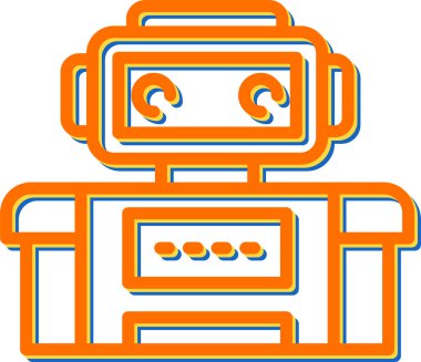 robot ağ simgesi, vektör illüstrasyonu