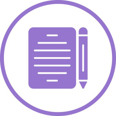 Kalem ve kağıt ağ simgesi, vektör illüstrasyonu 