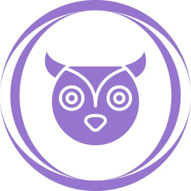 Baykuş. Web simgesi basit illüstrasyon