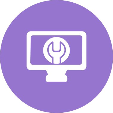 Bilgisayar ekranı simgesini onar. vektör illüstrasyonu